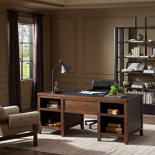 Morris 72" Chocolate Brown Executive Desk