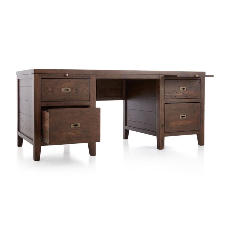 Morris Chocolate Brown Executive Desk - image 5 of 10