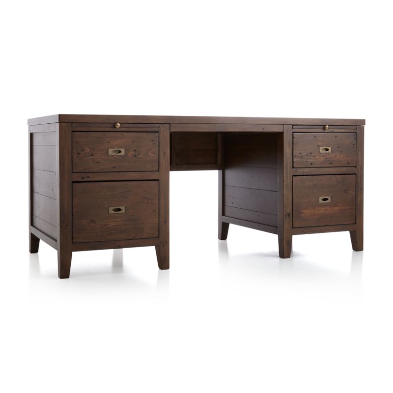 Morris Chocolate Brown Executive Desk - image 9 of 10