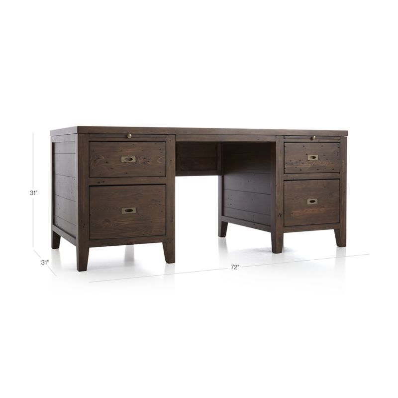 View Morris Chocolate Brown Executive Desk - image 2 of 10