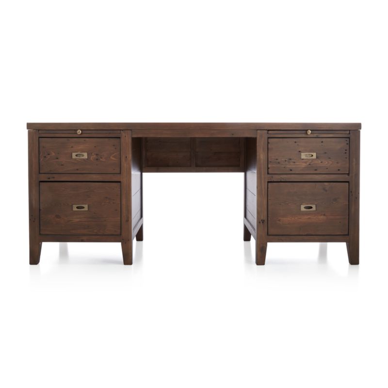 Morris Chocolate Brown Executive Desk - image 7 of 10