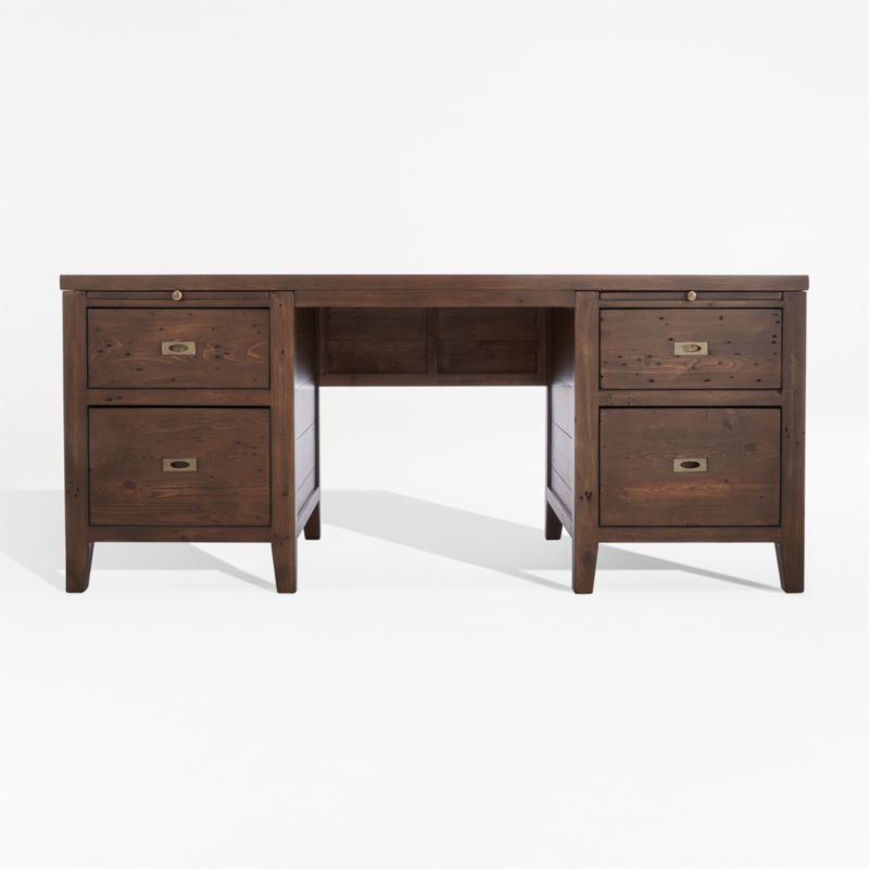 Morris Chocolate Brown Executive Desk - image 2 of 10