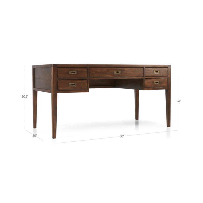 View Morris 60" Chocolate Brown Desk - image 2 of 12