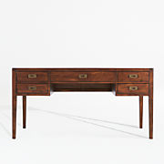 Elias 66" Natural Elm Wood Desk with File Cabinet
