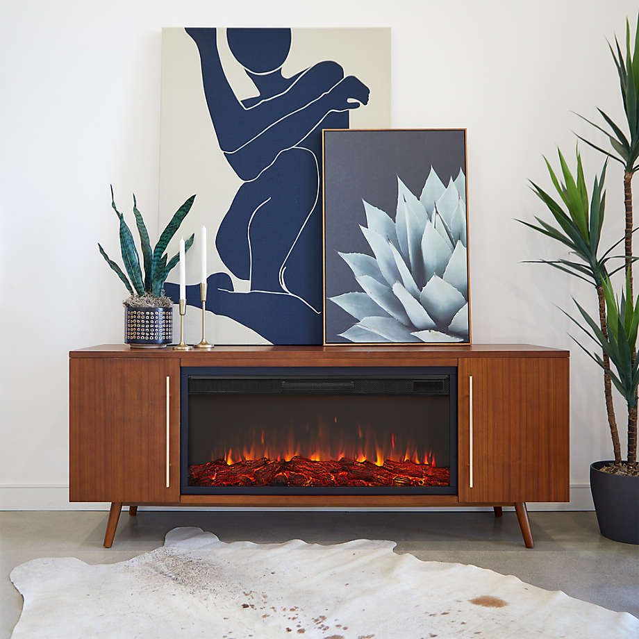 Electric fireplace cheap with media storage