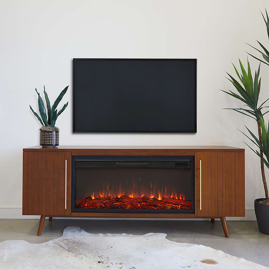 Electric fireplace 2024 with media storage