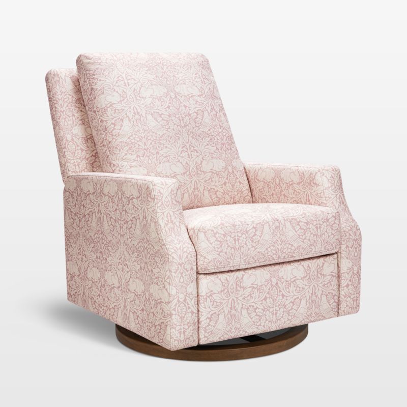 Morris & Co x Namesake Crewe Dusty Rose Floral Swivel Glider Power Recliner Nursery Chair - image 2 of 5