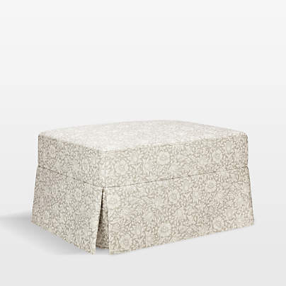 Morris & Co x Namesake Crawford Mallow Ash Floral Nursery Ottoman