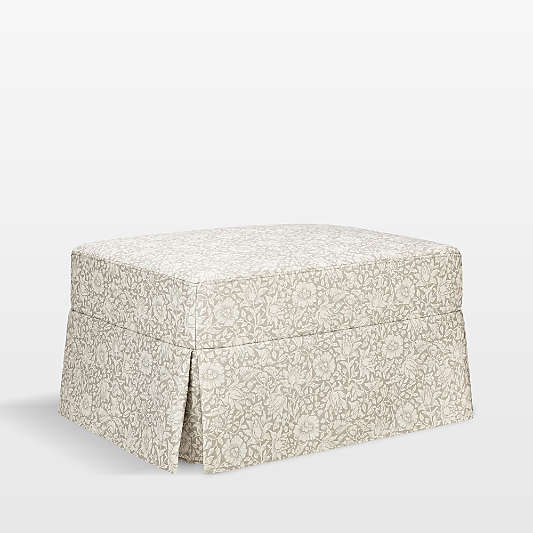Morris & Co x Namesake Crawford Mallow Ash Floral Nursery Ottoman