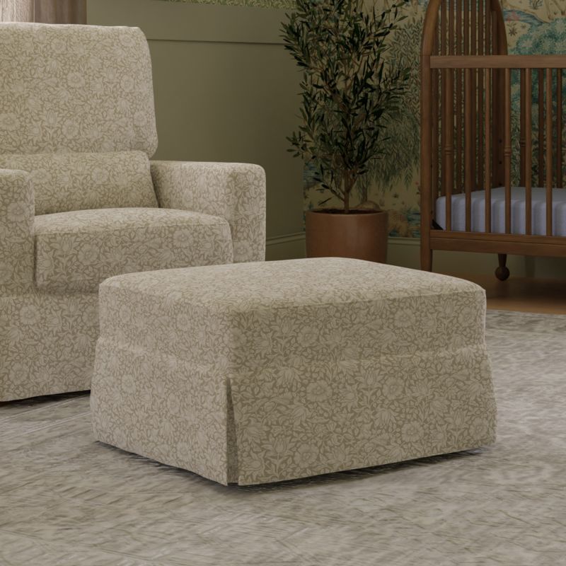 Morris & Co x Namesake Crawford Mallow Ash Floral Nursery Ottoman - image 1 of 4