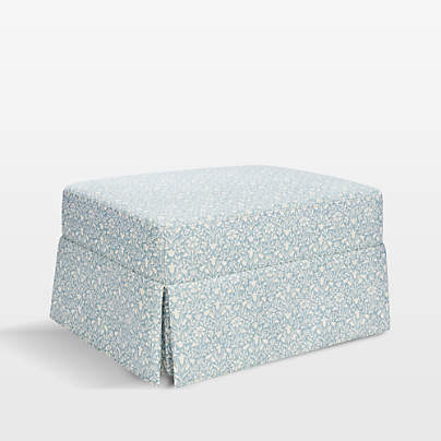 Morris & Co x Namesake Crawford Powder Blue Floral Nursery Ottoman