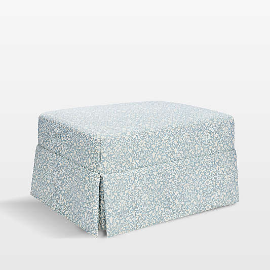 Morris & Co x Namesake Crawford Powder Blue Floral Nursery Ottoman