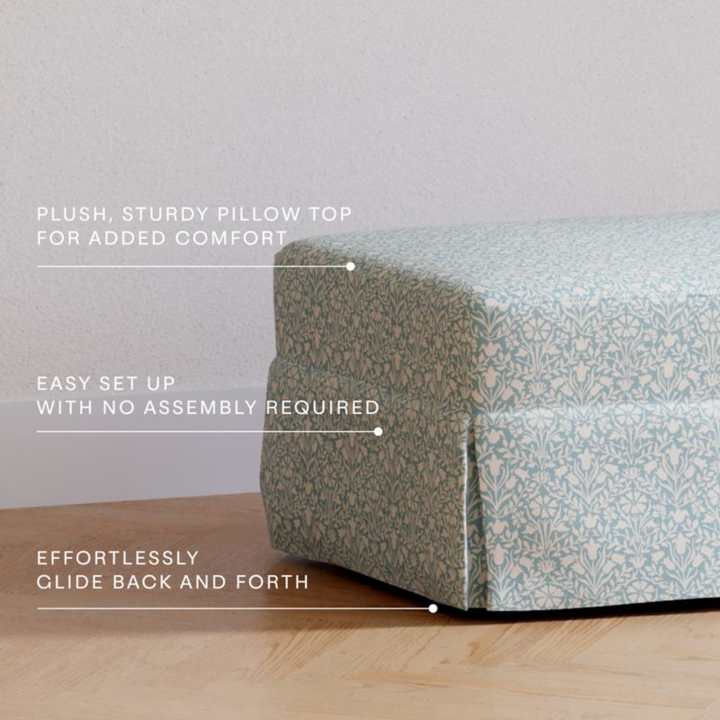 Morris & Co x Namesake Crawford Powder Blue Floral Nursery Ottoman - image 1 of 4