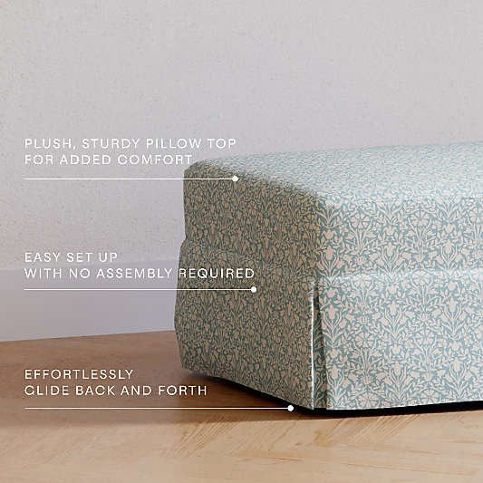 Morris & Co x Namesake Crawford Powder Blue Floral Nursery Ottoman