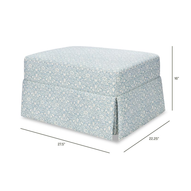 Morris & Co x Namesake Crawford Powder Blue Floral Nursery Ottoman - image 2 of 4