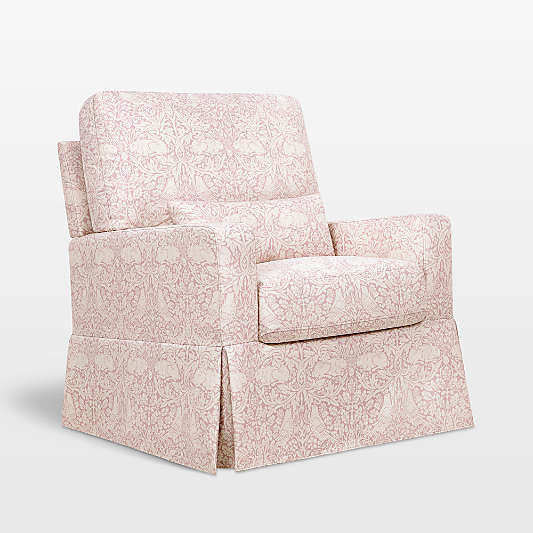 Morris & Co x Namesake Crawford Dusty Rose Floral Swivel Glider Nursery Chair