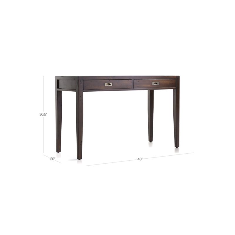 View Morris 48" Chocolate Brown Writing Desk - image 3 of 14