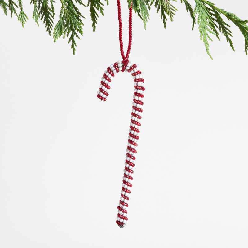 Mo's Crib Hand Beaded Candy Cane Christmas Ornament - image 0 of 1