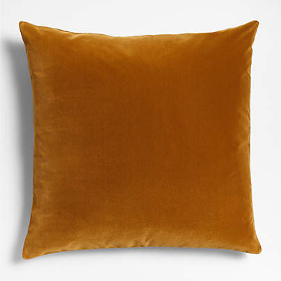 Mostarda 30"x30" Cognac Faux Mohair Throw Pillow Cover by Athena Calderone