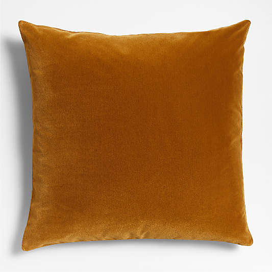 Mostarda 30"x30" Cognac Faux Mohair Throw Pillow Cover by Athena Calderone