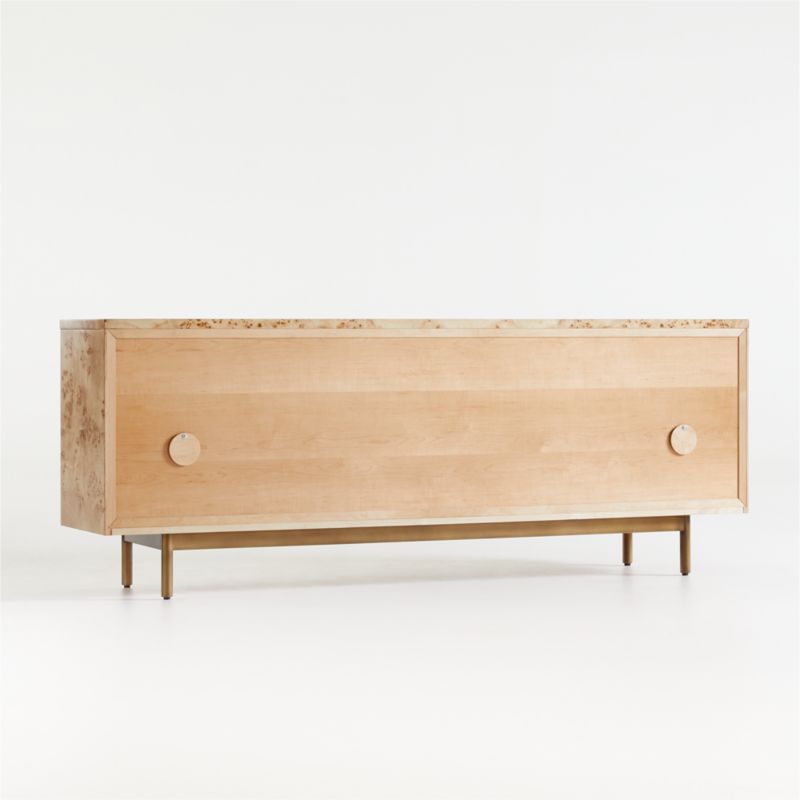 Mota Natural Burl Wood Storage Media Console