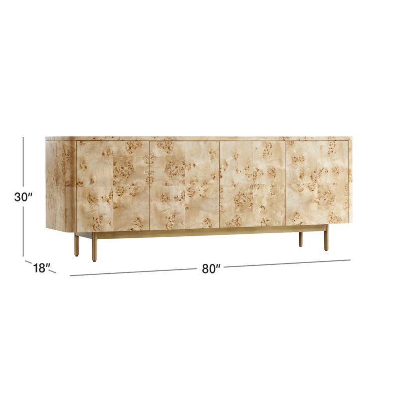 Mota Natural Burl Wood Storage Media Console