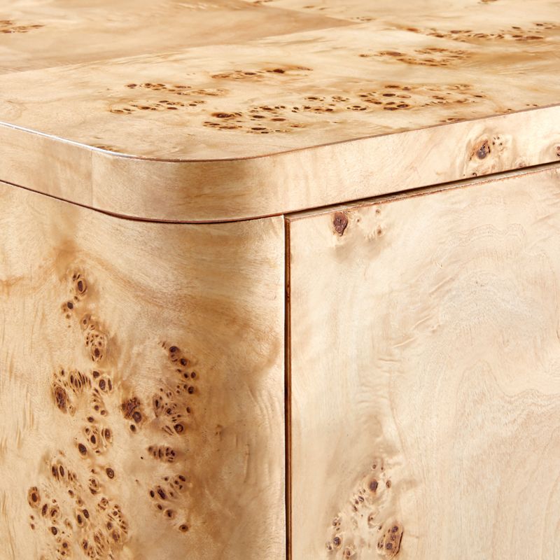 Mota Natural Burl Wood Storage Media Console