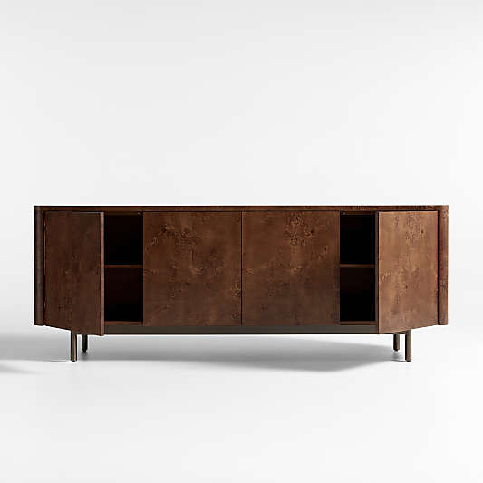 Mota 80" Dark Burl Wood Storage Media Console