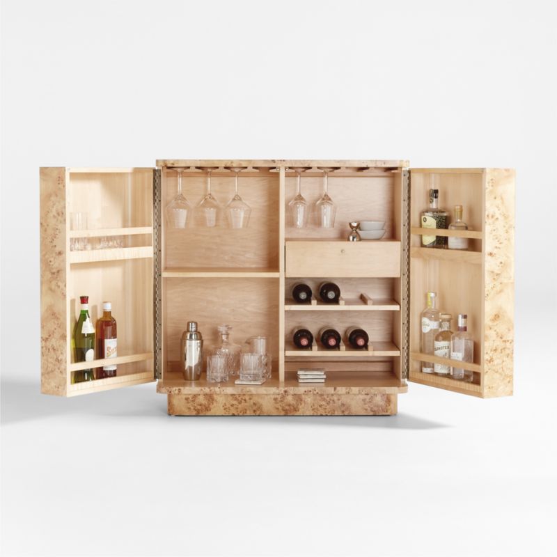 Mota Natural Burl Wood Bar Cabinet - image 1 of 9