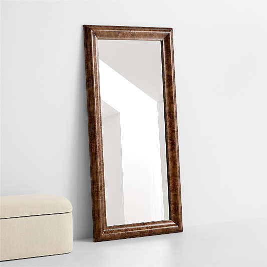 Mota Dark Burl Wood Floor Mirror