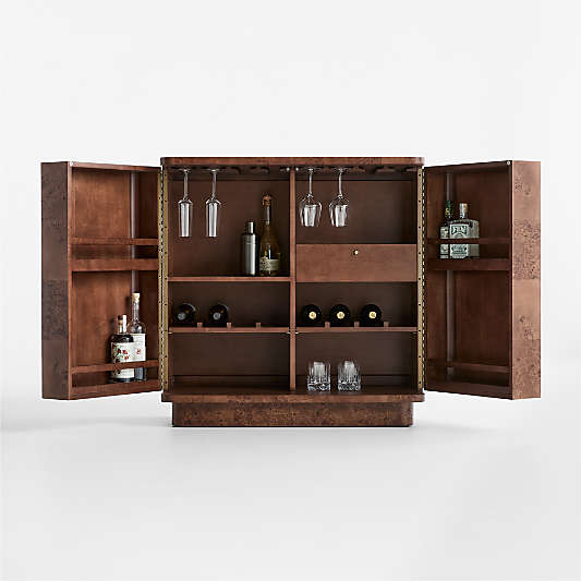 Mota 38" Dark Burl Wood Bar Cabinet