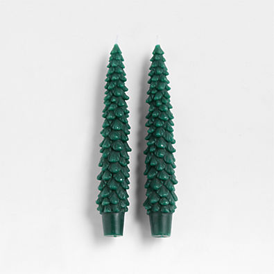 View Mountain Pine Christmas Tree Taper Candles, Set of 2 details