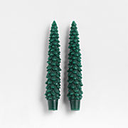 Mountain Pine Christmas Tree Taper Candles, Set of 2