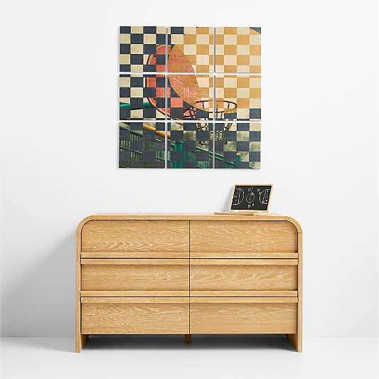 Maplewood Checkerboard Hoop 3' x 3' Wall Art