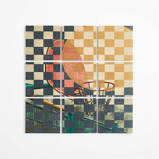 Maplewood Checkerboard Hoop 3' x 3' Wall Art