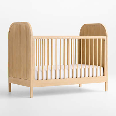 Mira Cerused Natural Oak Wood Convertible Crib