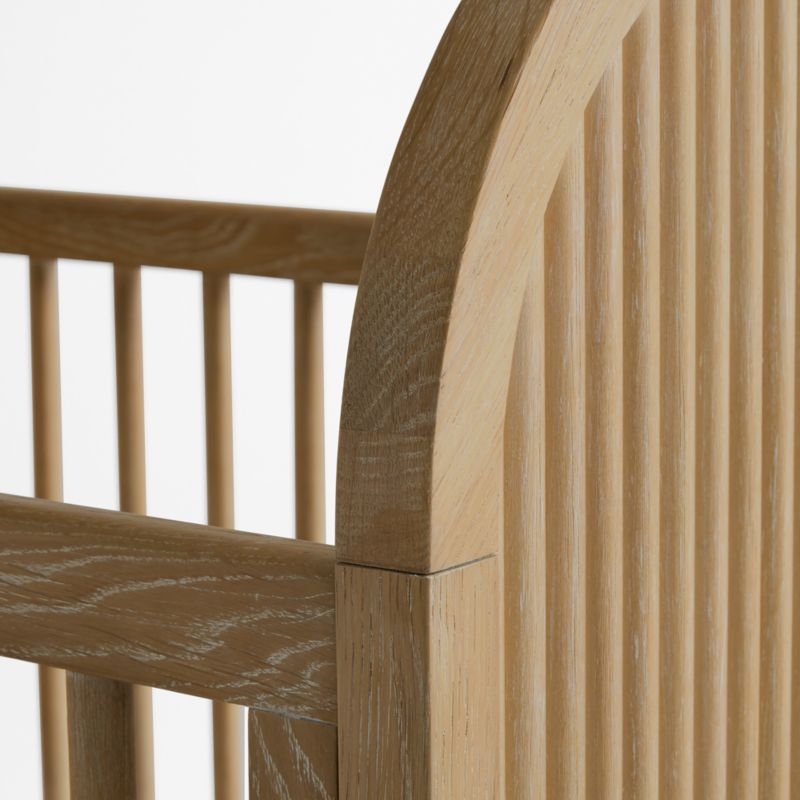 Mira Cerused Natural Oak Wood Convertible Crib - image 5 of 6