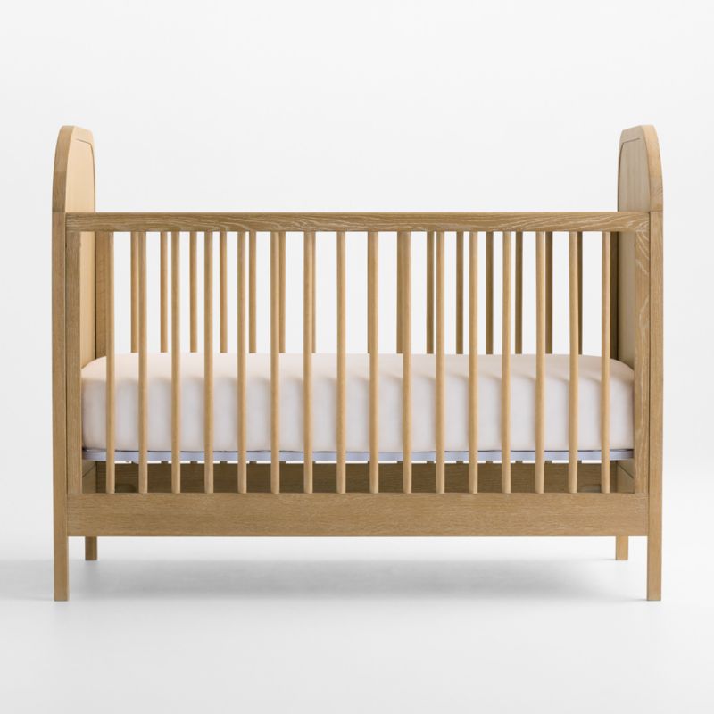 Mira Cerused Natural Oak Wood Convertible Crib - image 3 of 6