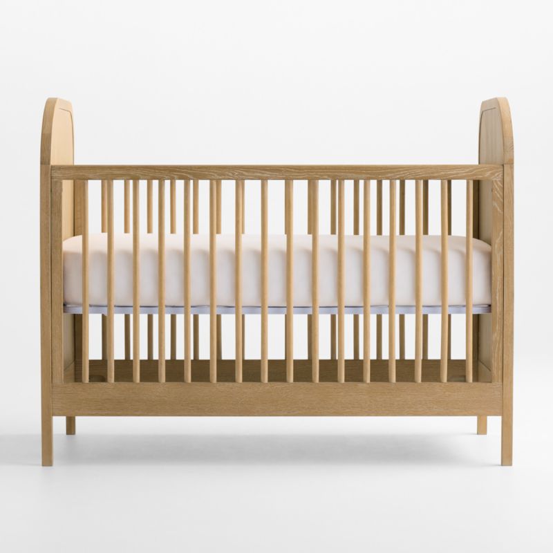 Mira Cerused Natural Oak Wood Convertible Crib - image 4 of 6