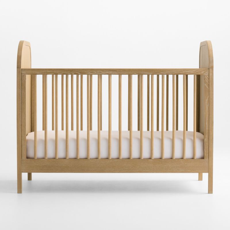 Mira Cerused Natural Oak Wood Convertible Crib - image 2 of 6