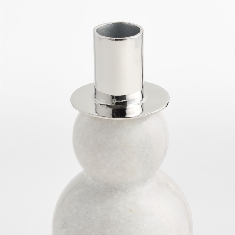 Marble Snowman Taper Candle Holder, Large 9" - image 3 of 4
