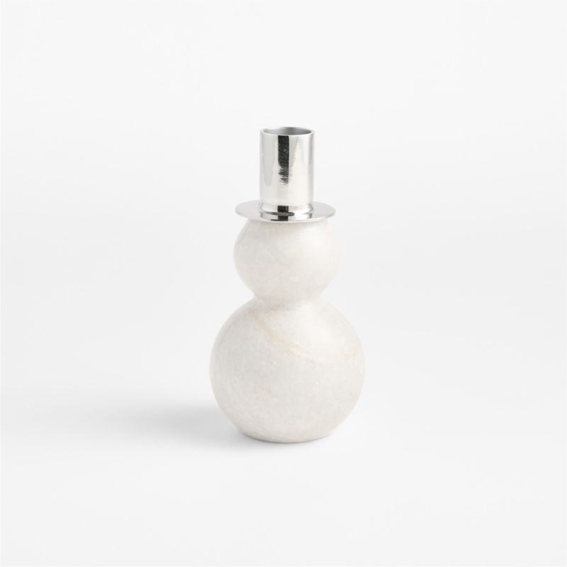 Marble Snowman Taper Candle Holder, Small 5.5" - image 2 of 4
