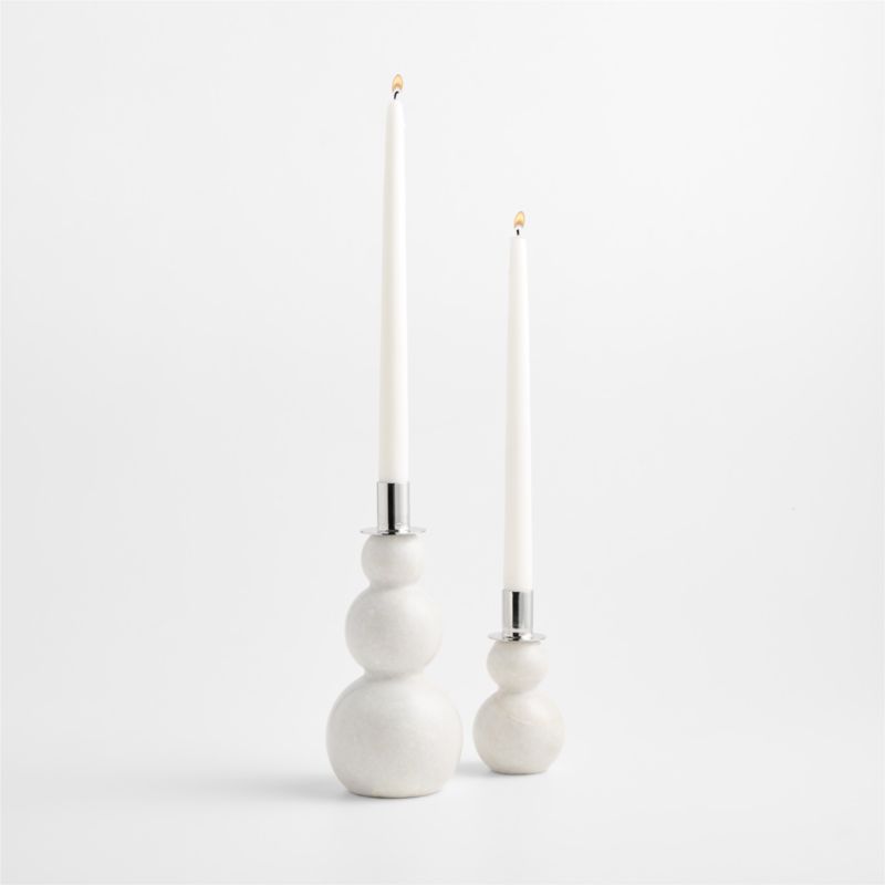 Marble Snowman Taper Candle Holder, Small 5.5" - image 1 of 4