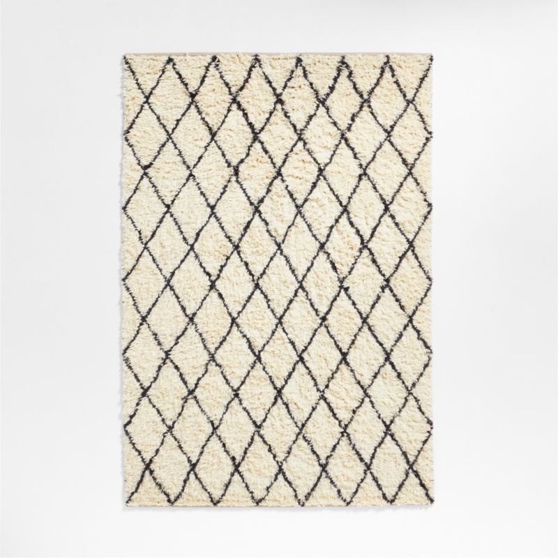 Moroccan Arlequin Diamond Wool Charcoal Kids Area Rug 8x10 - image 0 of 6