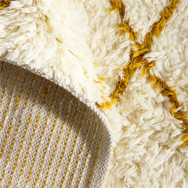 Moroccan Arlequin Diamond Wool Yellow Kids 12"x18" Rug Swatch - image 8 of 8