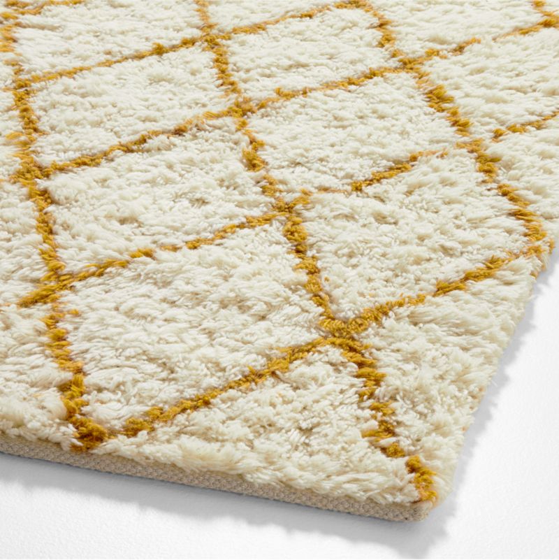 Moroccan Arlequin Diamond Wool Yellow Kids 12"x18" Rug Swatch - image 7 of 8