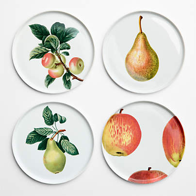 Mercer Porcelain Fruit Salad Plates, Set of 4
