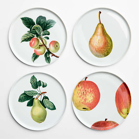 Mercer Porcelain Fruit Salad Plates, Set of 4