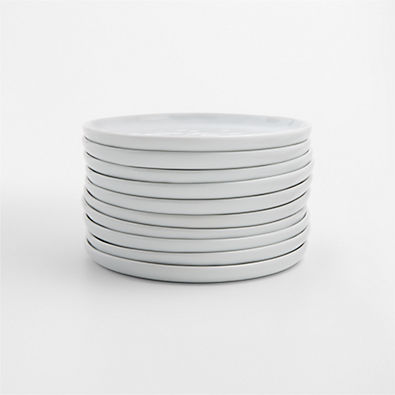 View Mercer White Round Porcelain Appetizer Plates, Set of 10 details