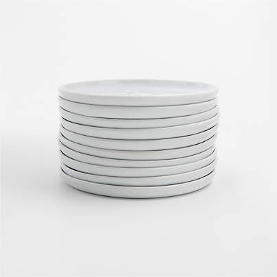 Mercer White Round Porcelain Appetizer Plates, Set of 10